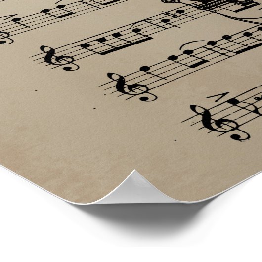 Saxophon Sheet Music Poster (Ecke)