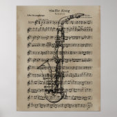 Saxophon Sheet Music Poster (Vorne)