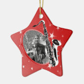 Saxophon Shining Star Foto Keramik Ornament (Links)