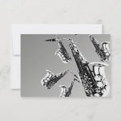 Saxophon Silver Response RSVP Karte (Rückseite)