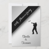 Saxophon Silver Wedding Anniversary Einladung (Vorderseite)
