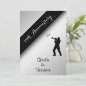 Saxophon Silver Wedding Anniversary Einladung (Stehend Vorderseite)