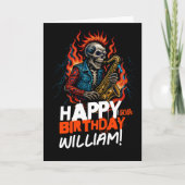 Saxophon Skeleton Musicians Birthday Card Funny Karte (Vorderseite)
