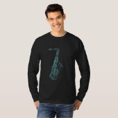 Saxophon Sketch Marching Band T-Shirt (Vorne ganz)