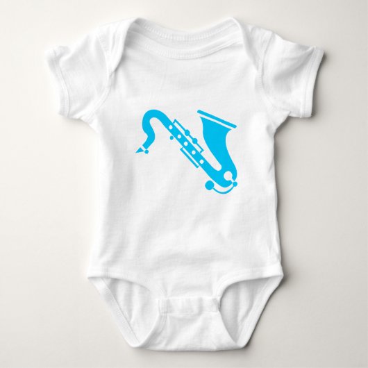 Saxophon - Sky Blue Baby Strampler (Vorderseite)