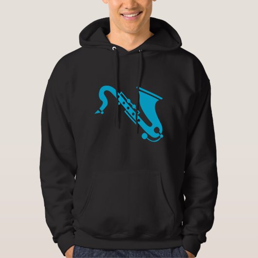 Saxophon - Sky Blue Hoodie (Vorderseite)