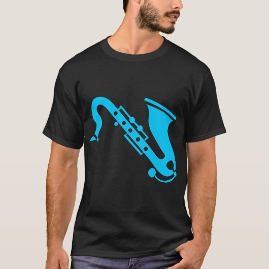 Saxophon - Sky Blue T-Shirt (Vorderseite)