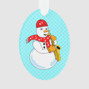 Saxophon Snowman Ornament