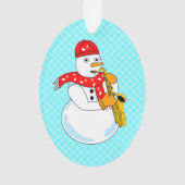 Saxophon Snowman Ornament (Rückseite)