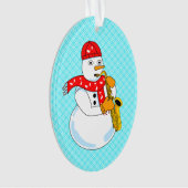 Saxophon Snowman Ornament (Vorderseite)