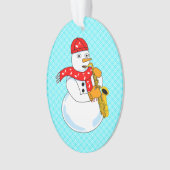 Saxophon Snowman Ornament (Vorderseite)
