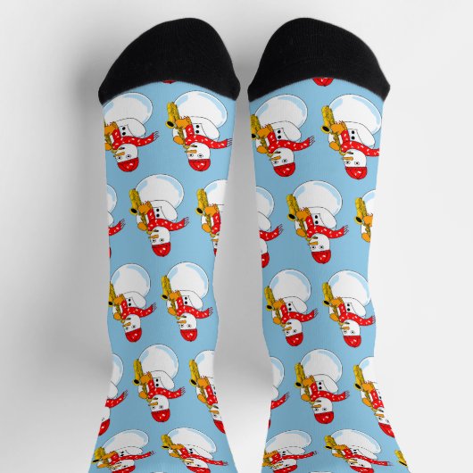 Saxophon Snowman Socken (Oben)