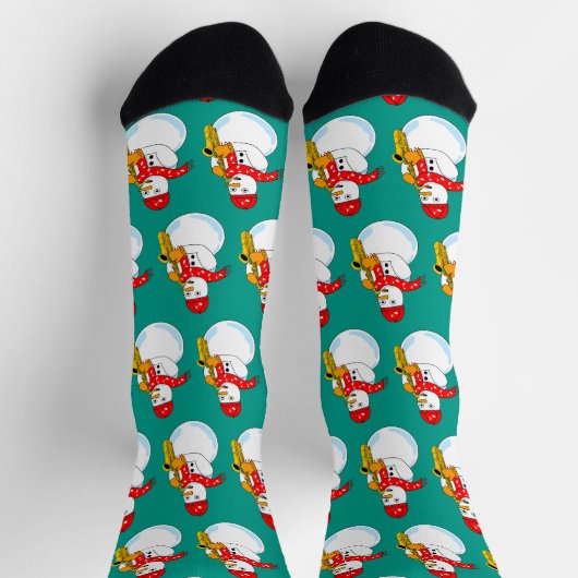 Saxophon Snowman Socken (Oben)
