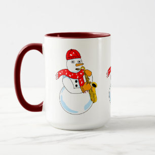 Saxophon Snowman Tasse