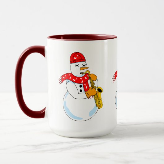 Saxophon Snowman Tasse (Links)
