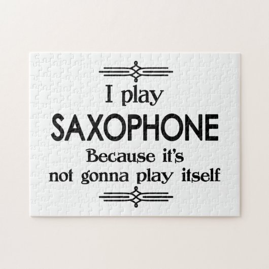 Saxophon - Spielen Sie sich selbst Funny Deko Musi Puzzle (Horizontal)