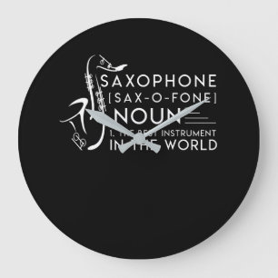 Saxophon-Spieler-bestes Instrument in der Welt Große Wanduhr