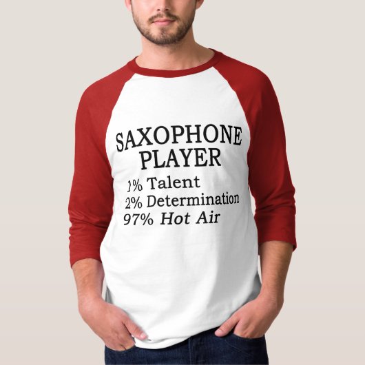 Saxophon-Spieler-Heißluft T-Shirt (Vorderseite)