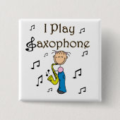 Saxophon-Spieler-Knopf Button (Vorderseite)
