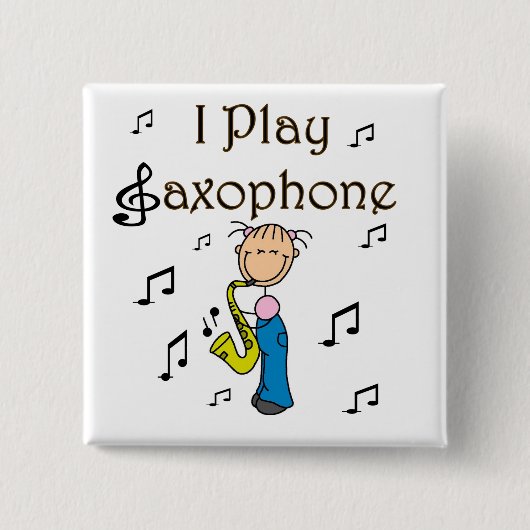 Saxophon-Spieler-Knopf Button (Vorderseite)
