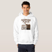 Saxophon-Spieler-(lustige) Schokolade Hoodie (Vorne ganz)