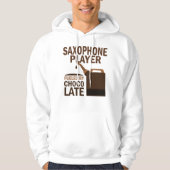 Saxophon-Spieler-(lustige) Schokolade Hoodie (Vorderseite)