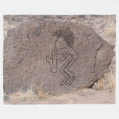 Saxophon-Spieler-Petroglyphe Fleecedecke (Vorderseite (Horizontal))