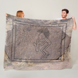 Saxophon-Spieler-Petroglyphe Fleecedecke