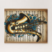 Saxophon, Steampunk-Stil Puzzle (Horizontal)