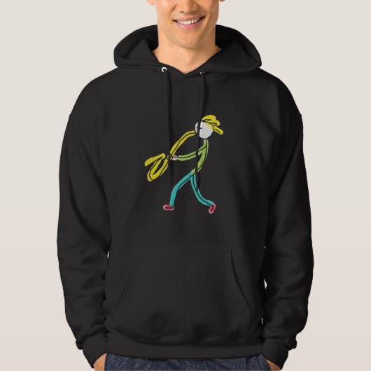 Saxophon-Strichmännchen Hoodie (Vorderseite)