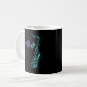 Saxophon T - Shirt Heartbeat Kaffeetasse (Vorderseite Links)