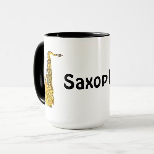 Saxophon Tasse (Vorderseite Links)