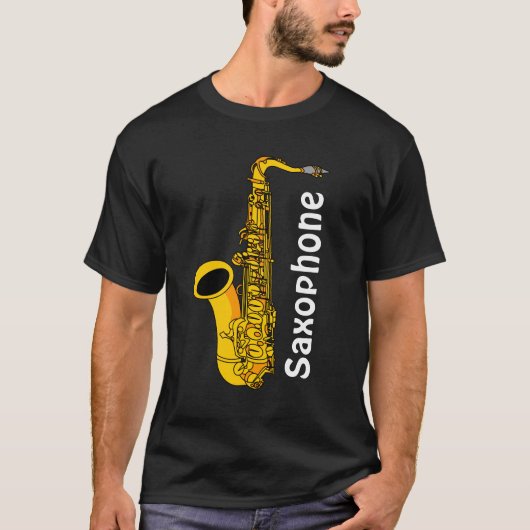Saxophon Text T-Shirt (Vorderseite)