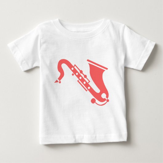 Saxophon - Tropisches Rosa Baby T-shirt (Vorderseite)