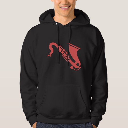 Saxophon - Tropisches Rosa Hoodie (Vorderseite)
