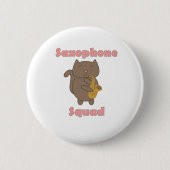 Saxophon-Truppe Süße Kawaii-Katze Rosa Button (Vorderseite)