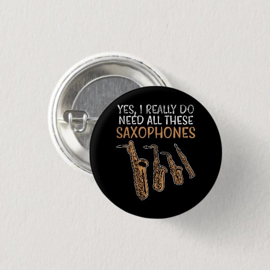 Saxophon-Typen Button (Vorne & Hinten)