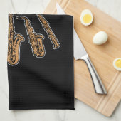 Saxophon-Typen Geschirrtuch (Viertel Falte)