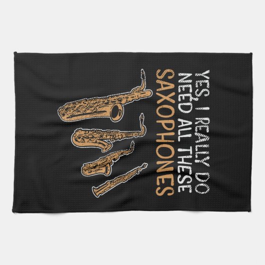 Saxophon-Typen Geschirrtuch (Horizontal)