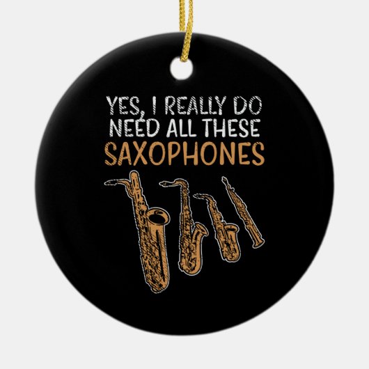 Saxophon-Typen Keramik Ornament (Vorne)