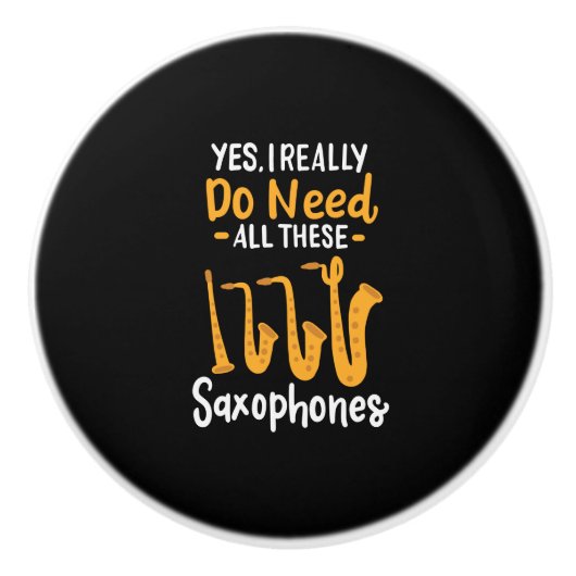 Saxophon-Typen Keramikknauf (Vorderseite)