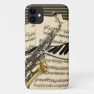 Saxophon u. Klavier-Musik iPhone 11 Hülle
