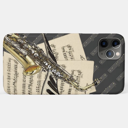 Saxophon u. Klavier-Musik Case-Mate iPhone Hülle (Rückseite (Horizontal))