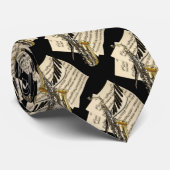 Saxophon u. Klavier-Musik Krawatte (Gerollt)