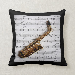 Saxophon und Musik-Kissen Kissen