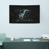 Saxophon und Musiknoten Banner (Messeveranstaltung)