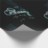 Saxophon und Musiknoten Geschenkpapier (Ecke)