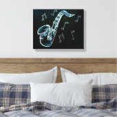Saxophon und Musiknoten Leinwanddruck (Insitu (Schlafzimmer))