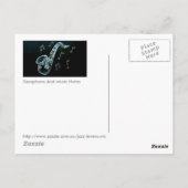 Saxophon und Musiknoten Postkarte (Rückseite)
