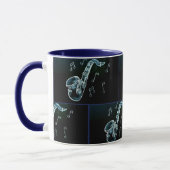 Saxophon und Musiknoten Tasse (Links)